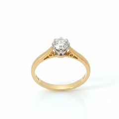 0.50ct Round Brilliant Diamond Solitaire Ring – 18ct Yellow Gold (SI1, G–H) - Goldbank Jewellers