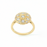 Round Brilliant 0.45TCW SI1 G 18CT Yellow Gold Cluster Ring Size K