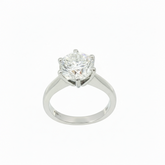 Round Brilliant 2CT SI1 - SI2 G-H Platinum 6 Claw Solitaire Size G 1/2