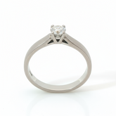 Round Brilliant 0.25CT SI1 - SI2 G-H 18CT White Gold 4 Claw Solitaire Ring Size N
