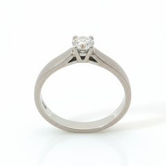 0.25ct Round Brilliant Diamond Solitaire Ring – 18ct White Gold (SI1–SI2, G–H) - Goldbank Jewellers
