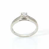 Round Brilliant 0.33CT Centre 0.4TCW SI1 - SI2 H 18CT White Gold 4 Claw Solitaire Ring Size P