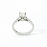 Princess Cut 0.3CT SI1 G 18CT White Gold Solitaire Ring Size I 1/2