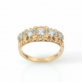 Old Mine 0.95TCW 0.25CT Centre SI1 H-I 18CT Yellow Gold 5 Stone Ring Size N
