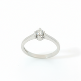 Round Brilliant 0.2CT SI2 H 9CT White Gold Basket & Claw Solitaire Ring Size L