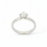 Round Brilliant 0.5CT SI1 G Platinum Twisted Solitaire Ring Size M 1/2