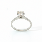 Round Brilliant 1CT SI1 G-H Platinum 4 Claw Solitaire Ring Size M