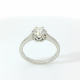Old Mine Cut 0.75CT SI1 L-M Platinum Basket Solitaire Ring Size K