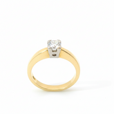 Round Brilliant 0.25CT SI2 F-G 18CT Yellow Gold Solitaire Ring Size F