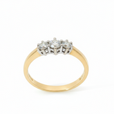Round Brilliant 0.55TCW (2x0.15, 1 x 0.25) SI1 - SI2 H-I 18CT Yellow Gold Trilogy Ring Size T