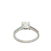 Round Brilliant 0.75CT Center 0.85TCW SI1 - SI2 H-I 18CT White Gold Solitaire Ring Size K 1/2