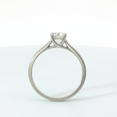 Round Brilliant 0.75CT Center 0.85TCW SI1 - SI2 H-I 18CT White Gold Solitaire Ring Size K 1/2