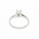 Round Brilliant 0.4CT SI1 - SI2 F 18CT White Gold 4 Claw Solitaire Ring Size N