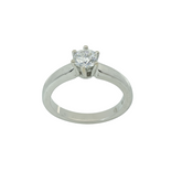 Round Brilliant 0.65CT SI1 - SI2 H 18CT White Gold 6 Claw Solitaire Ring Size M