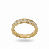 Round Brilliant 1.0TCW SI1 G-H 18CT Yellow Gold Channel Set Eternity Ring Size M 1/2
