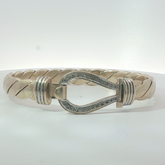 7.75" Pre-Owned 9ct Stone Set Hook Bangle (65.43g)