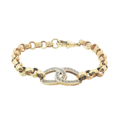 7" Pre-owned 9CT Double Horse Shoe Belcher Bracelet (15.17g)