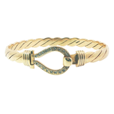 6.75" Pre-owned 9CT Stone Set Hook & Loop Bangle (21.58g)