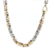 30" - Pre Owned - 9ct - 2 tone Gold Woven Chain - ( 65.27g )