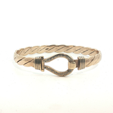 7.75' - Pre Owned - 9ct -Stone Set Hook And Loop - ( 36.50g )