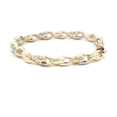 8'' - 9ct - New - Stone Set Tulip Bracelet - ( 20.17g )