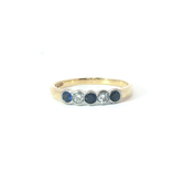 18k diamond & sapphire five stone ring