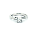 GIA- Platinum Diamond Solitaire 0.72ct VVS1 E Square modified brilliant