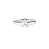 18K - 0.45ct Pear cut diamond- diamond channel set shoulders