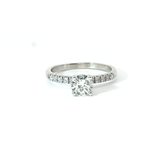 18ct- 0.75ct Round brilliant- Diamond set shoulders