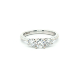 0.84ct Trilogy Diamond Ring – 18ct White Gold – E-F SI2 – GSI Certified - Goldbank Jewellers