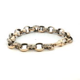 9" - Pre Owned - 9ct - Stone Set Belcher Bracelet - ( 28.08g )