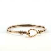 7.5" - Pre Owned - 9ct - Double Wire Hook and Loop Bangle - ( 26.60g ) - Goldbank Jewellers