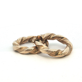 40mm - Pre Owned - 9ct - Textured Twisted Hoop Earrings - ( 10.03g ) - Goldbank Jewellers