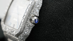 Pre Owned - Cartier Santos Buss Down - WSSA0018 - 2025 - 40mm - Fully Set With Lab Diamonds - Goldbank Jewellers