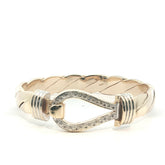 Pre Owned - 9ct - 7.5" - Stone Set Hook Bangle - ( 84.56g ) - Goldbank Jewellers