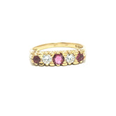 18ct Yellow Gold Five-Stone Pink Sapphire & Diamond Ring – 0.50ct Total
