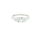 9ct White Gold Lab Grown Blossom Cut Diamond Trilogy Ring | Hidden Heart Cathedral Setting