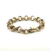 9ct - Pre owned - Belcher ornate bracelet - 8.5" - (31.36g) - 10mm