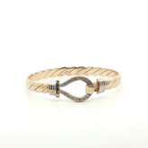 9ct - Pre owned - Hook & loop bangle - 6.75" - (22.35g) - 6mm