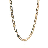 Silver 925/9ct plate - New - Mariner chain - 30" - ( 39.30g) - 6mm
