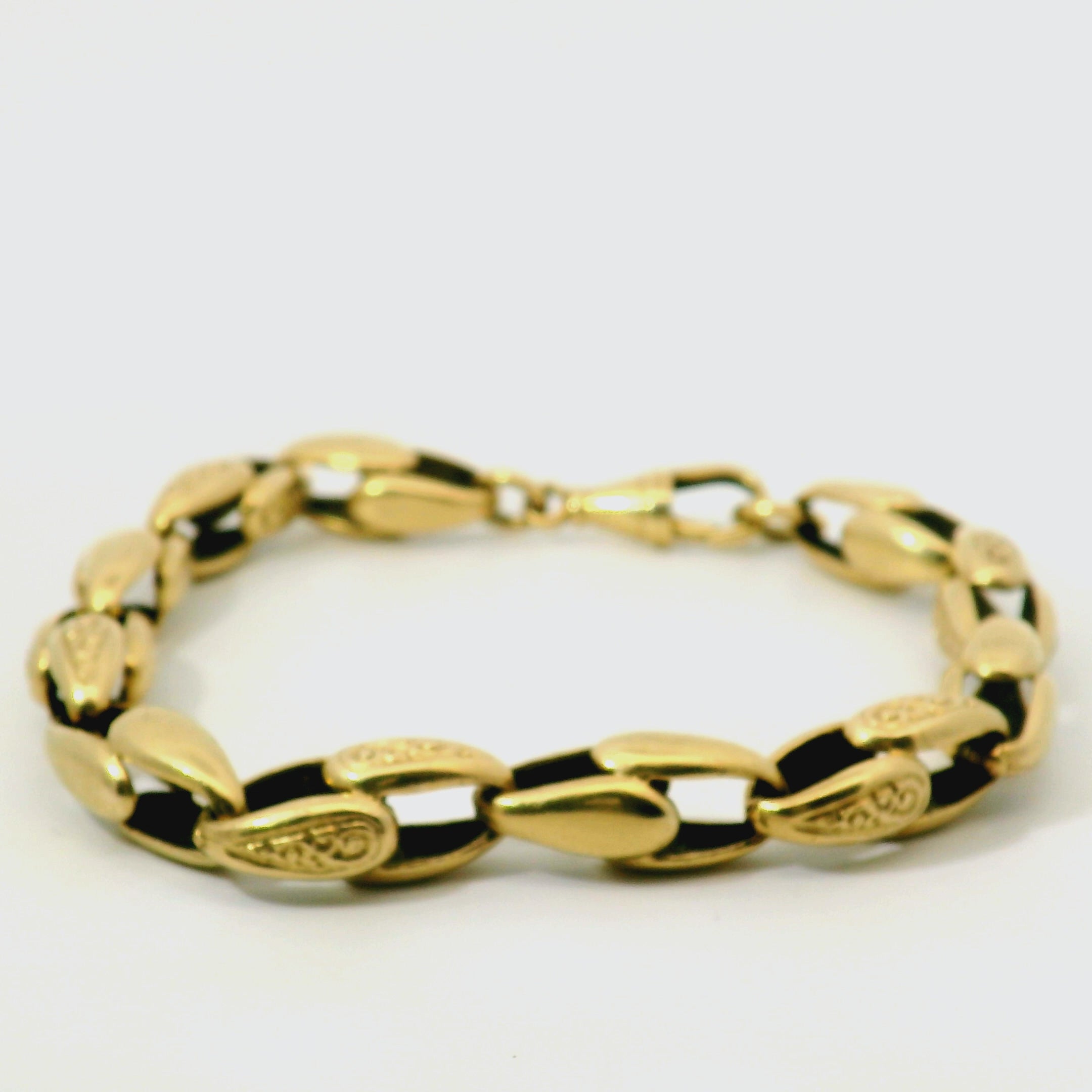 10" Pre-owned 9CT Yellow Gold Tulip Bracelet (41.1g)