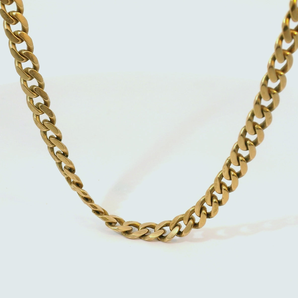 18" Pre-owned 9CT Flat Curb Chain Necklace (21g)