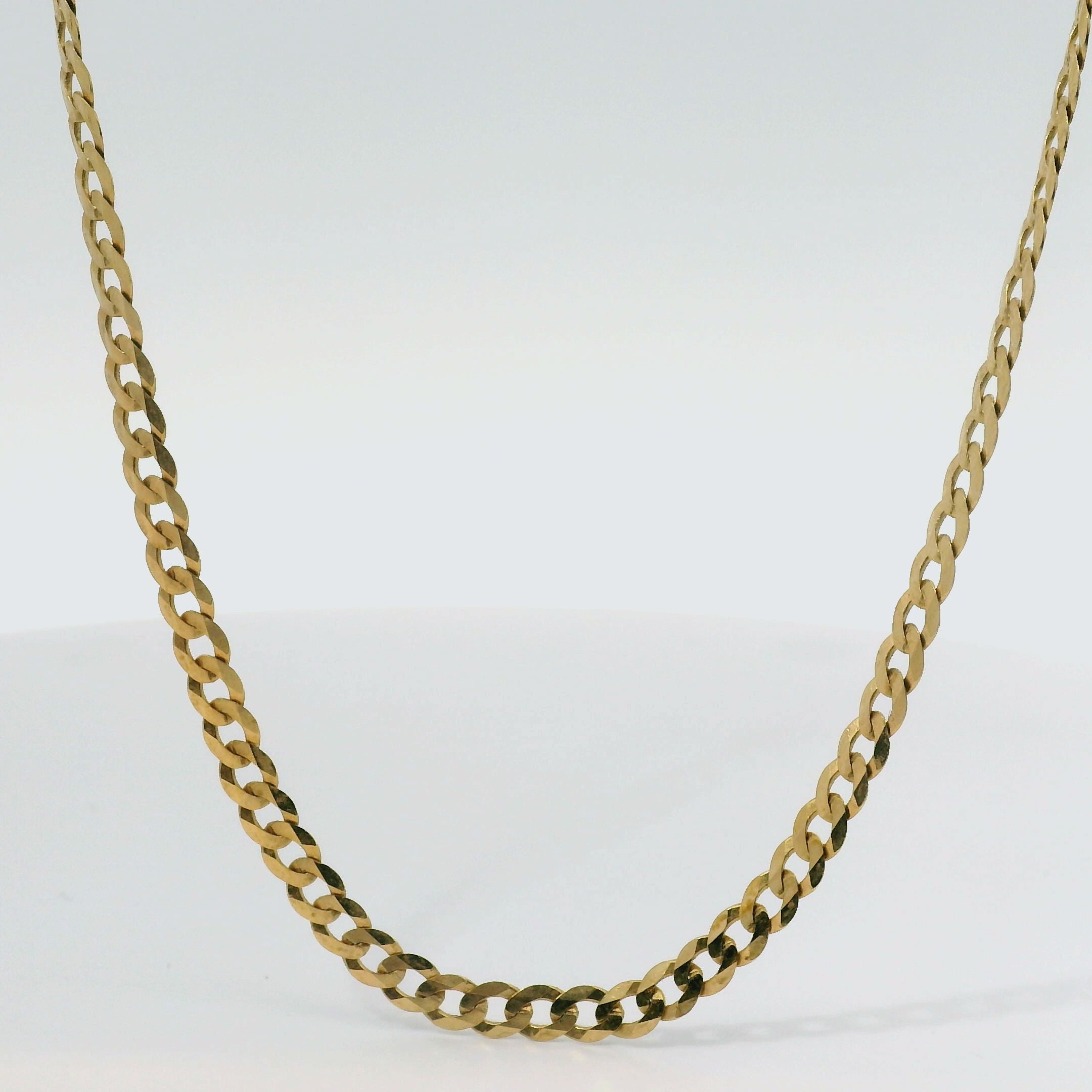 20" Pre-owned 9CT Flat Curb Chain Necklace (5.5g)