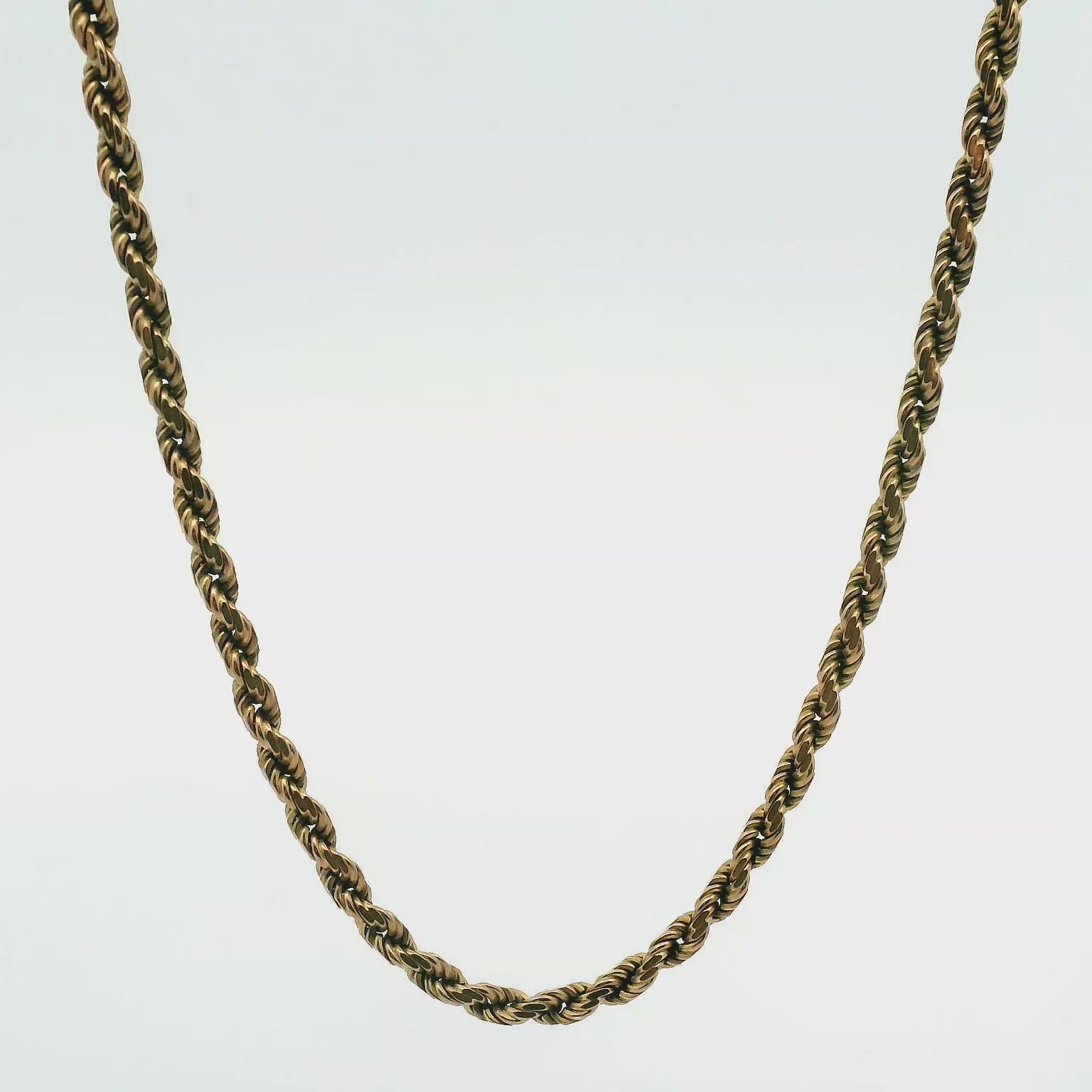 16" Pre-owned 9CT Gold Rope Chain Necklace (12.34g)