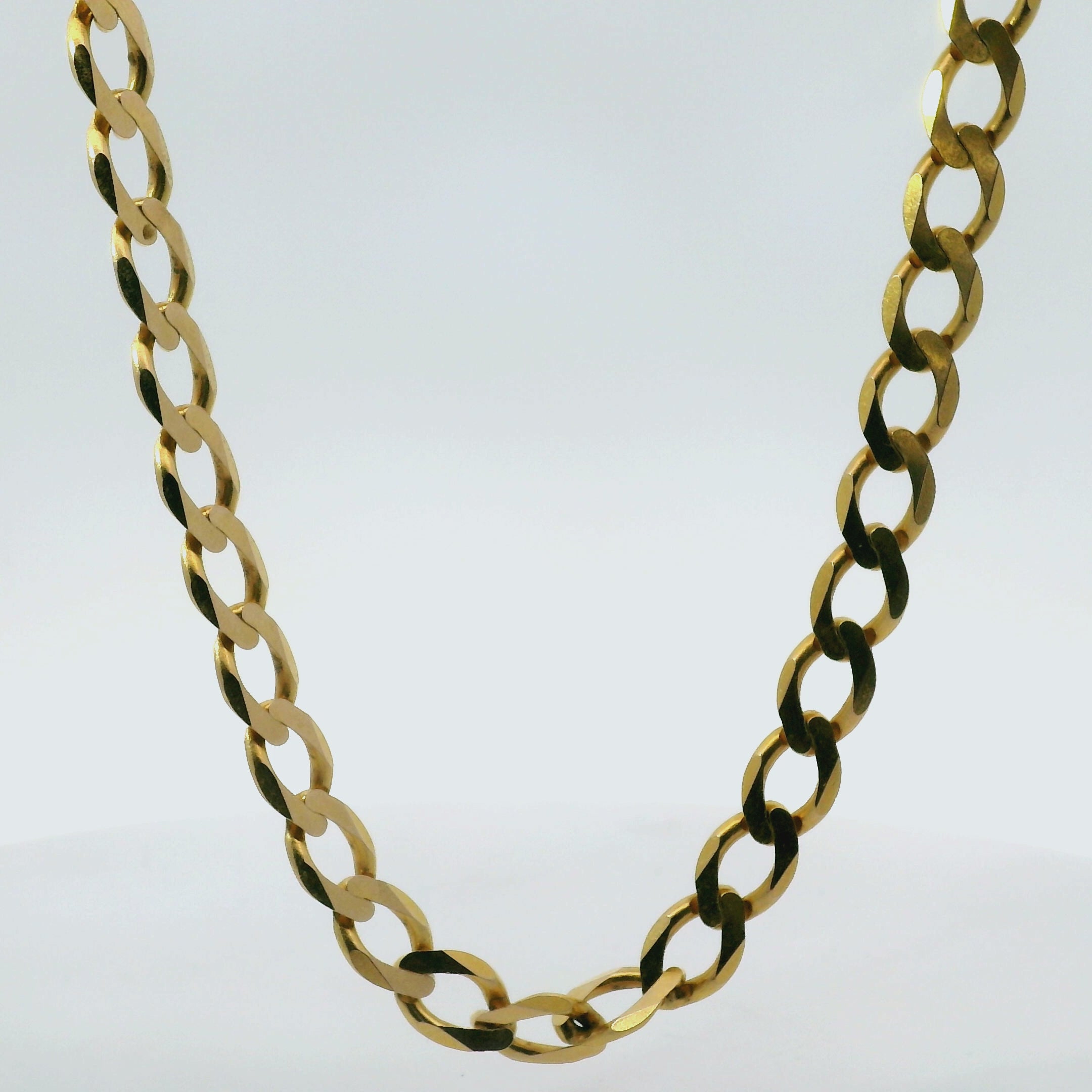 18" Pre-owned 9CT Flat Curb Necklace (23.9g)