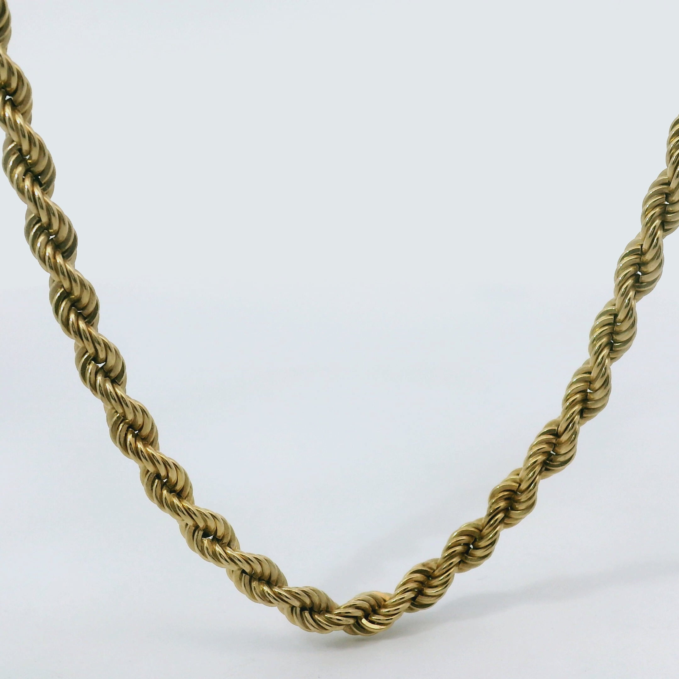 18" Pre-owned 9CT Yellow Gold Rope Chain (15.6g)