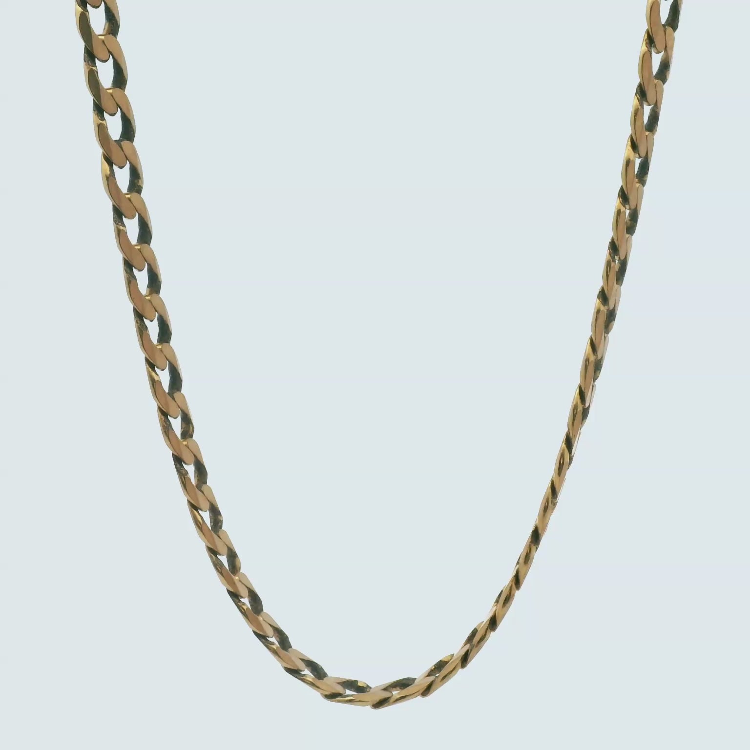 20" Pre-owned 9CT Gold Flat Curb Necklace (32.84g)