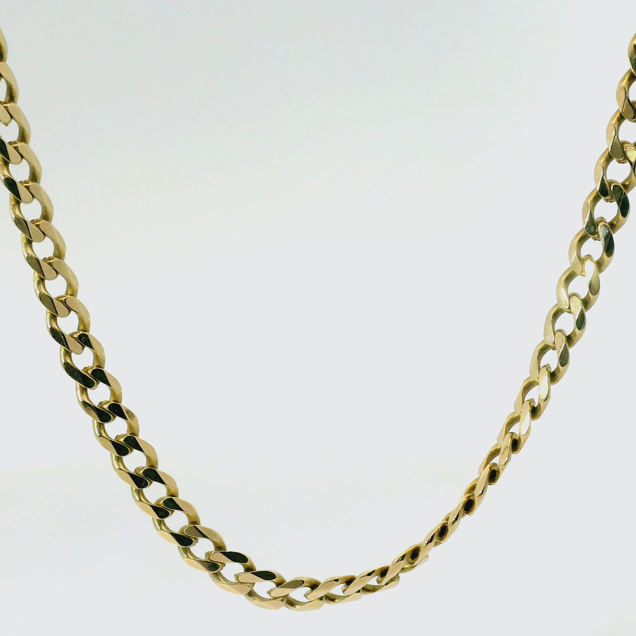 18" Pre-owned 9CT Flat Curb Chain Necklace (11.2g)