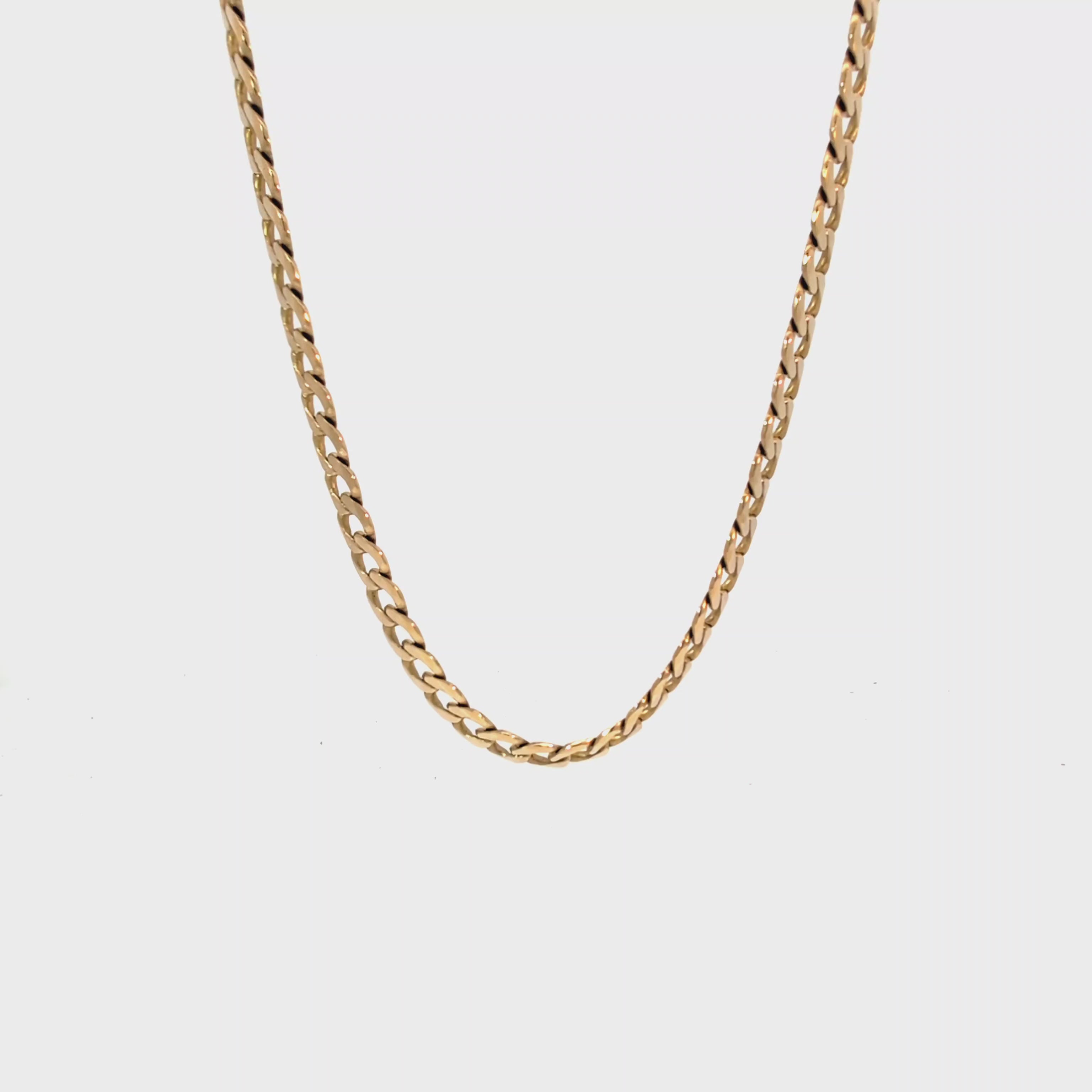 18" Pre-owned 9CT Gold Flat Curb Chain Necklace (21.43g)