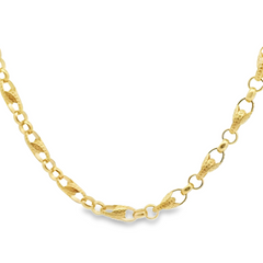 22" Pre-owned 9CT Gold Tulip Chain Necklace (48.60g) - Goldbank Jewellers